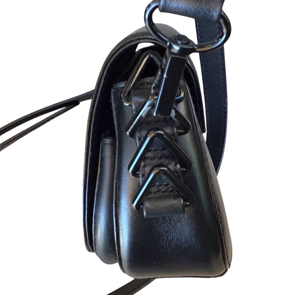 Rebecca Minkoff Black Leather Aster Saddle Bag - Picture 6 of 16